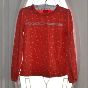 Matilda Jane Coral Star Eisley Jersey Top 6 with Lace & Buttons